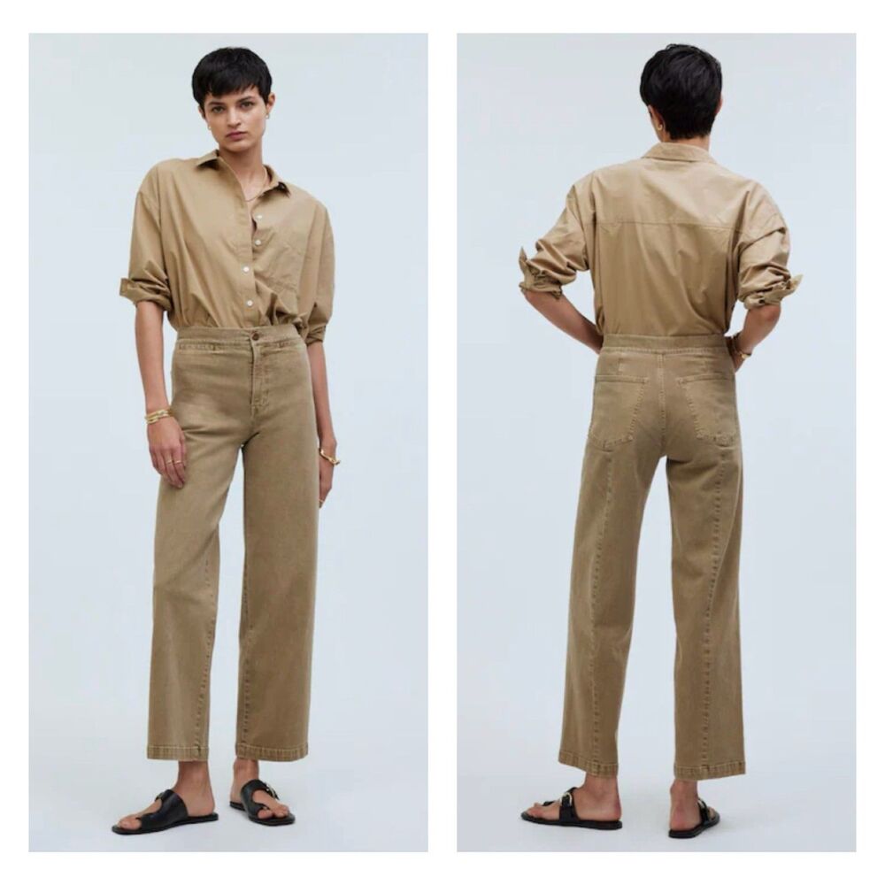 NWT - MADEWELL The Petite Emmett Wide-Leg Crop Pant: Welt Pocket Edition, Sz P26